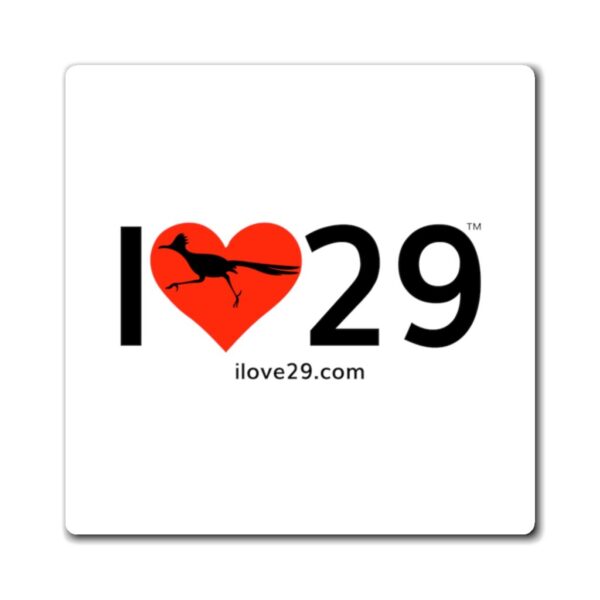 I Love Twentynine Palms with Roadrunner 3x3 Magnet